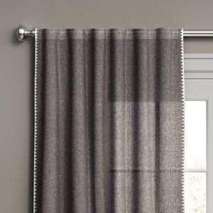 Gray curtains with white trim 54”W x 95”L